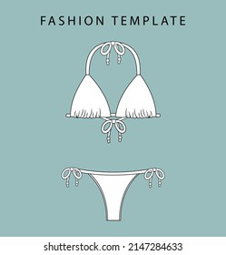 Vector Illustration Bikini Bikini Fashion Flat Stock Vector Royalty