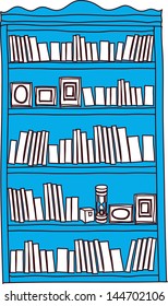 Vector Illustration Bookshelf Stock Vector Royalty Free