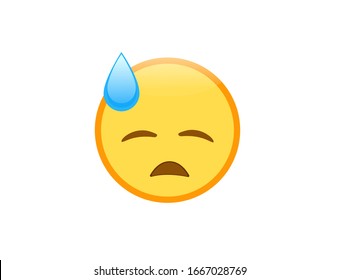 Vector Illustration Downcast Face Sweat Emoji Stock Vector Royalty