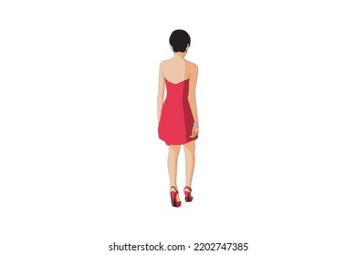 Vector Illustration Elegant Women Walking Stock Vector Royalty Free