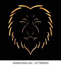 Vector Illustration Golden Lion Head Logo Stock Vector Royalty Free