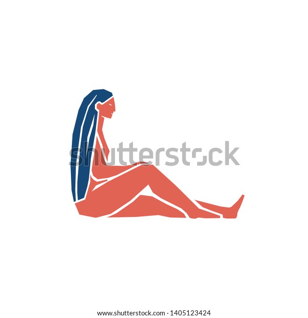 Vector Illustration Naked Confident Woman Stock Vector Royalty Free