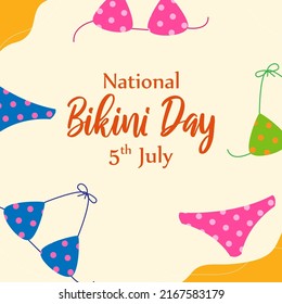 Vector Illustration National Bikini Day Stock Vector Royalty Free