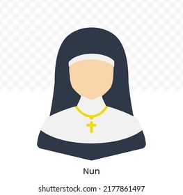 Vector Illustration Nun Avatar Color On Stock Vector Royalty Free