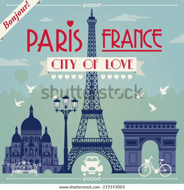 Vector Illustration Paris France Stock Vector Royalty Free 219193003