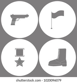 Vector Illustration Set Office Army Icons Stock Vector Royalty Free