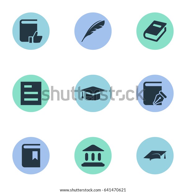 Vector Illustration Set Simple Education Icons Stock Vector Royalty