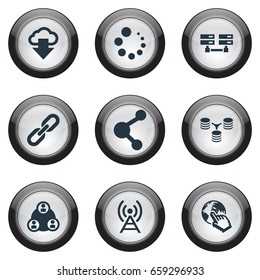 Vector Illustration Set Simple Internet Icons Stock Vector Royalty