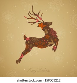 Vector Illustration Stylized Christmas Reindeer Stock Vector Royalty