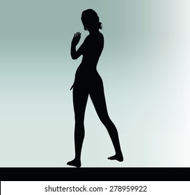 Vector Image Woman Silhouette Hand Gesture Stock Vector Royalty Free