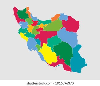 Vector Iran Country Border Outline Map Stock Vector Royalty Free