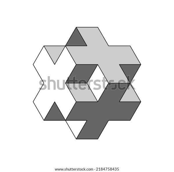 Vector Isolated Three Dimensional Geometric Shape Stock Vector Royalty