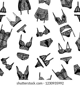 Vector Lace Lingerie Seamless Pattern Fashion Stock Vector Royalty