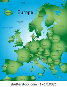 Vector Map Europe Continent Stock Vector Royalty Free