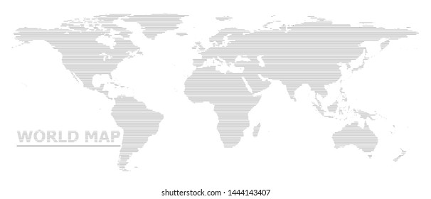 World Map Detail Vector Line Sketch Stock Vector Royalty Free