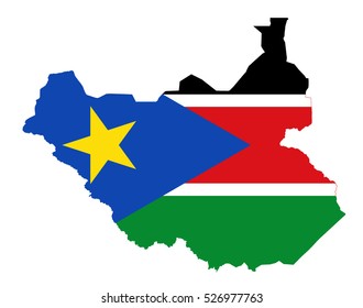 South Sudan Map On South Sudan Stock Illustration