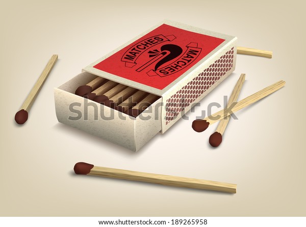 Vector Matchbox Matches Illustration Stock Vector Royalty Free 189265958