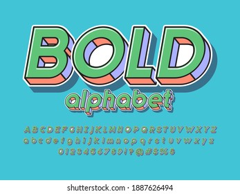 Vector Modern Colourful Alphabet Design Uppercase Stock Vector Royalty