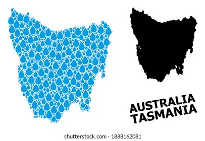 Vector Mosaic Solid Map Tasmania Island Stock Vector Royalty Free