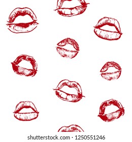 Women Lips Set Hand Drawn Watercolor Stock Vector Royalty Free