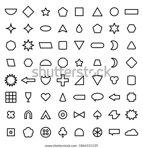 Vector Outline Basic Shape Collection Your Stock Vector Royalty Free