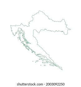 Vector Outline Map Croatia Isolated On Stock Vector Royalty Free