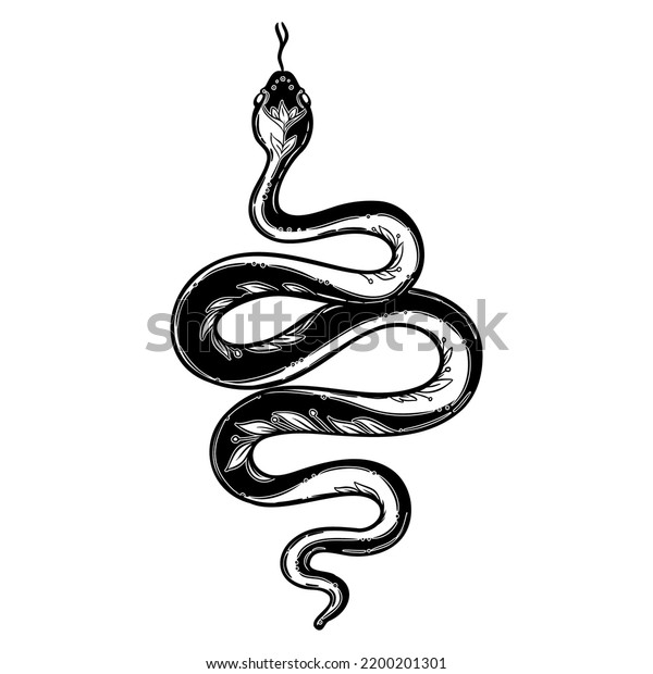 Vector Outline Snake Magic Symbol Serpent Stock Vector Royalty Free