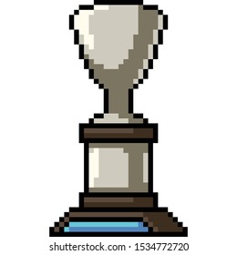 Vector Pixel Art Trophy Isolated Cartoon Stock Vector Royalty Free