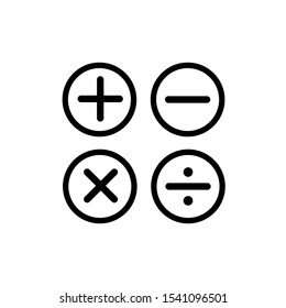 Basic Mathematical Calculation Sign Vector Icon Stock Vector Royalty