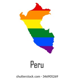 Peru Lgbtq Gay Pride Flag Map Shutterstock