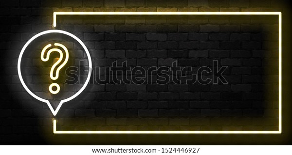 Vector Realistic Isolated Neon Sign Question Stock Vector Royalty Free