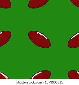 Vector Rugby Balls Seamless Pattern Stock Vector Royalty Free