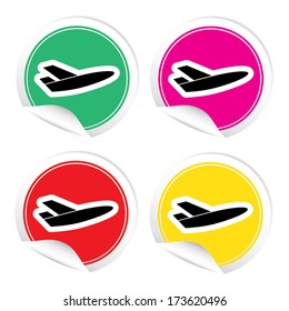 Vector Set Airplane Symbols Icons Stock Vector Royalty Free 173620496