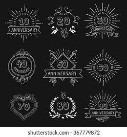 Vector Set Anniversary Signs Stock Vector Royalty Free