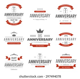 Vector Set Anniversary Signs Symbols Design Stock Vector Royalty Free