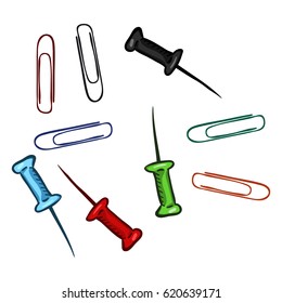 Vector Set Cartoon Paper Clips Drawing เวกเตอรสตอก ปลอดคาลขสทธ