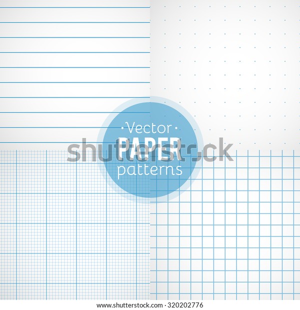 Vector Set Paper Patterns Ruled Dotted Stock Vector Royalty Free