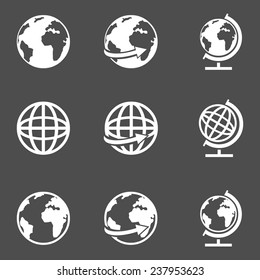 Globe Earth Vector Icons Set Reflection Stock Vector Royalty Free