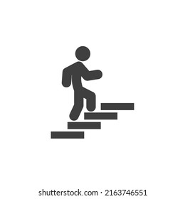 Vector Sign Man On Stairs Going Stock Vector Royalty Free