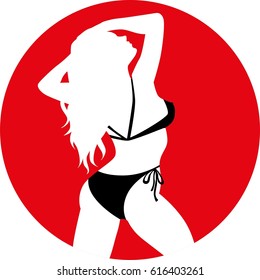 Vector Silhouette Woman Bikini Stock Vector Royalty Free