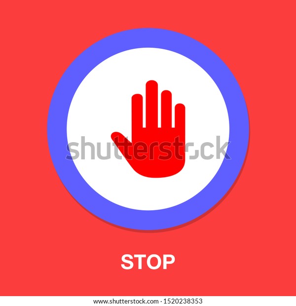 Vector Stop Sign Hand Illustration Symbol Stock Vector Royalty Free