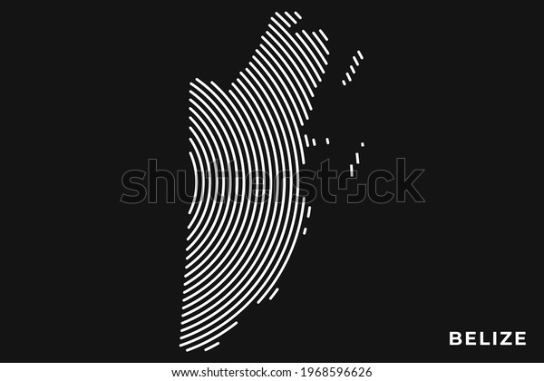 Vector Stylized Belize Map Simple Striped Stock Vector Royalty Free