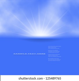 Vector Sun On Blue Background Copy Stock Vector Royalty Free 121250275