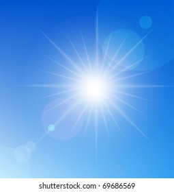 Vector Sun On Blue Background Copy Stock Vector Royalty Free