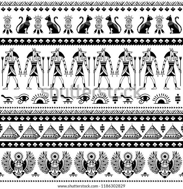 Vector Tribal Ethnic Seamless Pattern Egypt Stock Vector Royalty Free