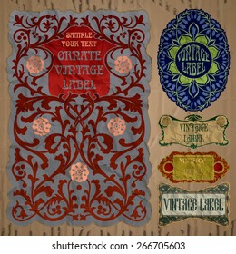 Vector Vintage Items Label Art Nouveau Stock Vector Royalty Free