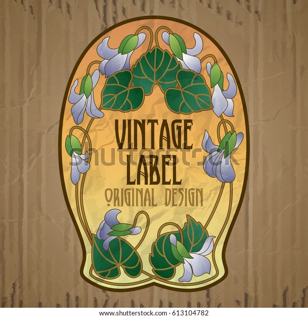 Vector Vintage Items Label Art Nouveau Stock Vector Royalty Free