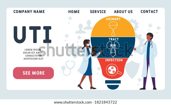 Vector Website Design Template Uti Urinary เวกเตอรสตอก ปลอดคา