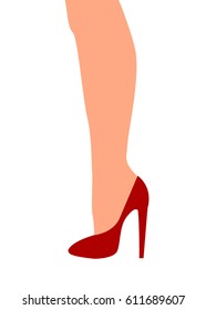 Vector Women Leg Red Shoes Stock Vector Royalty Free