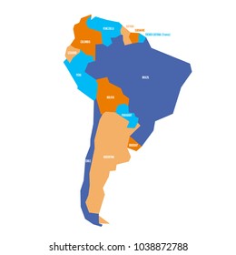 Very Simplified Infographical Political Map South Stock Vector Royalty Free